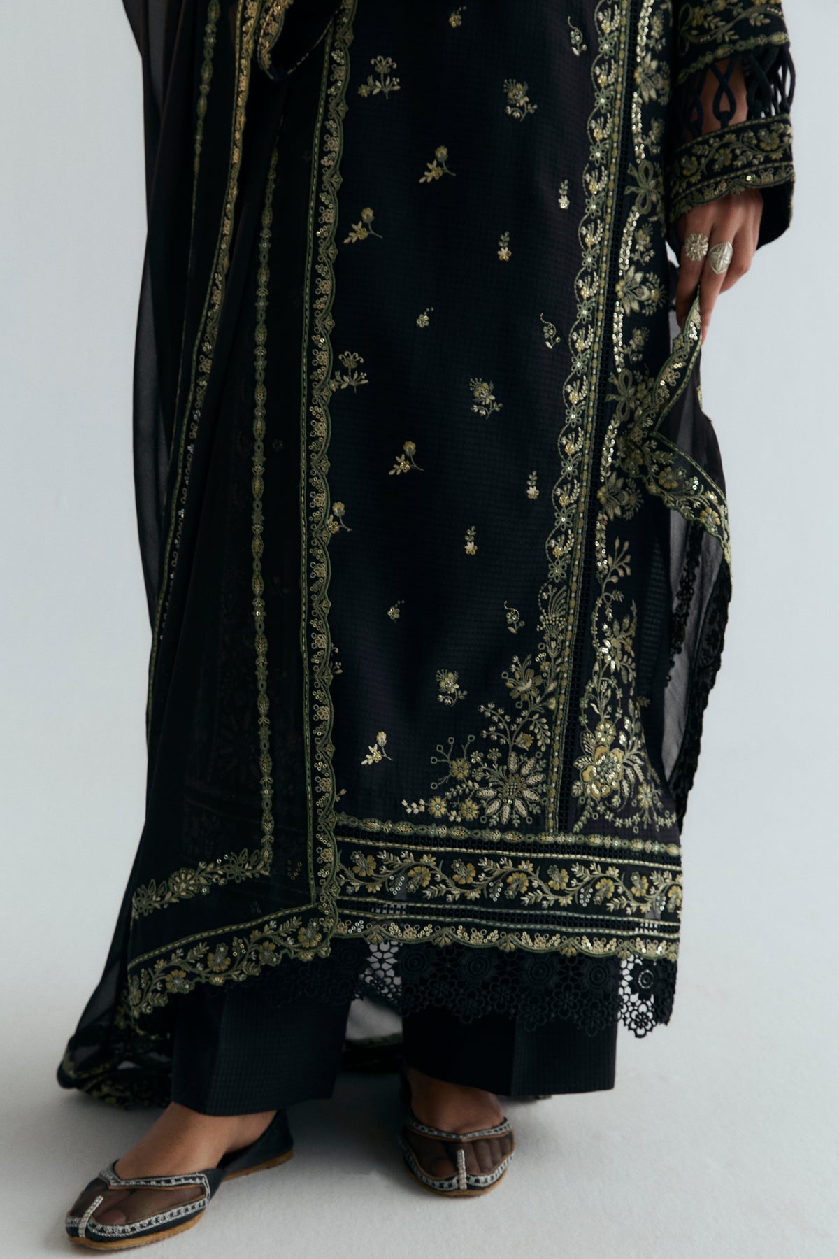 Elegant Pakistani embroidered outfit women luxury pret formal dress