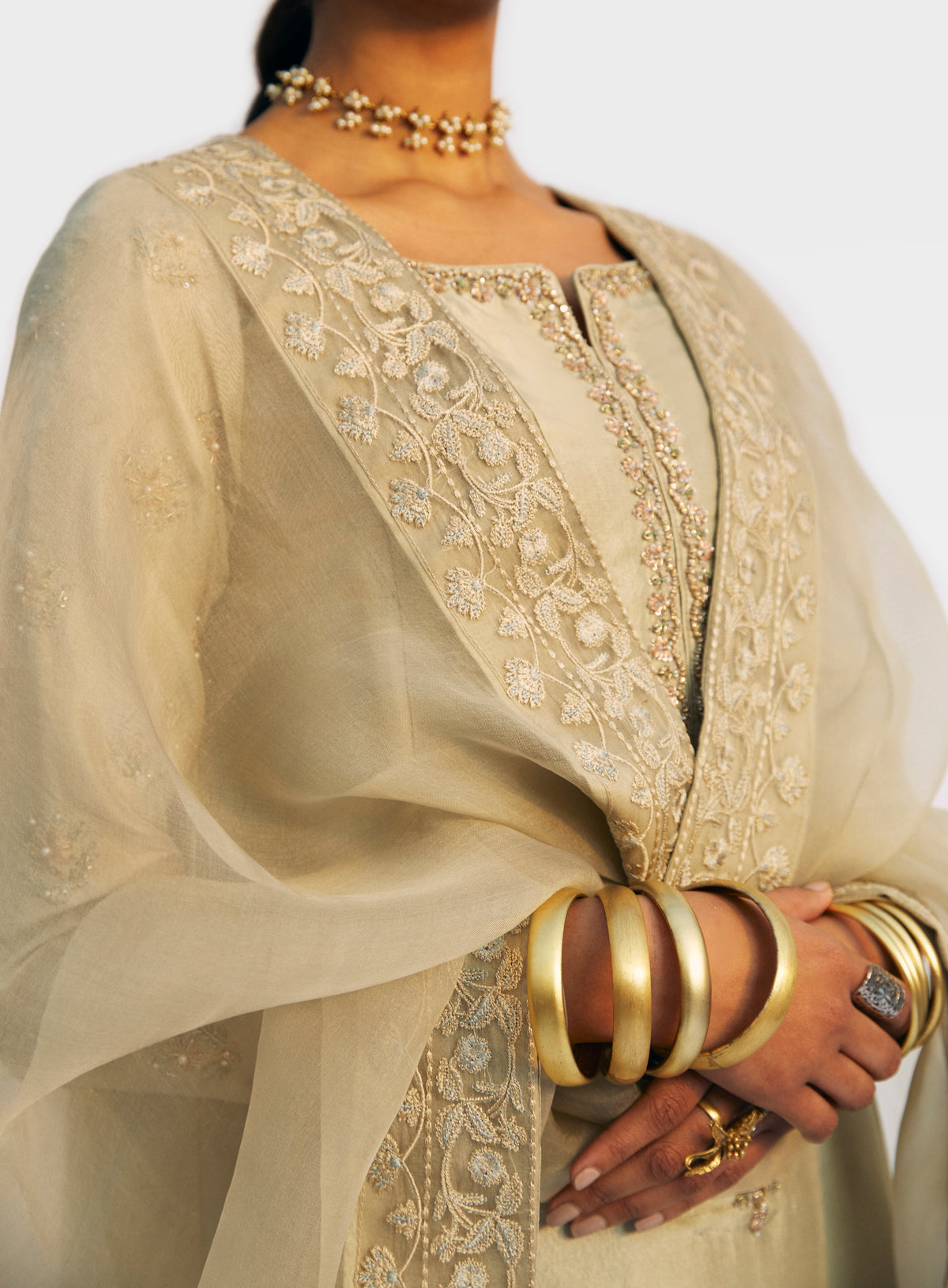 Elegant Pakistani raw silk suit with embroidered dupatta formal collection