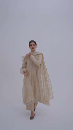 elegant raw silk three piece suit for wedding and festive occasions
